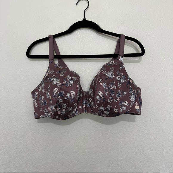 Cacique lightly lined balconette bra purple & blue women’s plus size 40DD - Picture 1 of 3